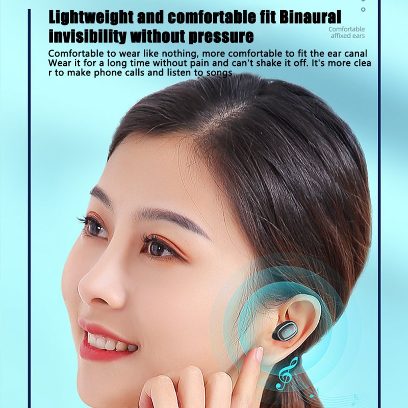 A10 Tws Wireless Earphone Bluetooth-compatible Dual Ear Power Display Earbuds In-ear Touch Sports Headset 