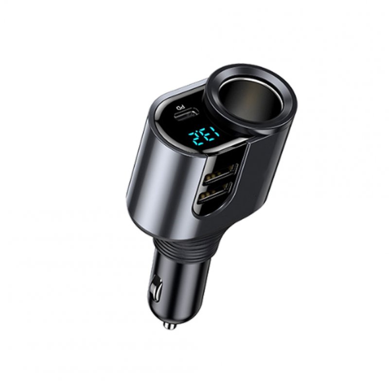 3 In 1 USB Car Charger 12-24V Cigarette Lighter Adapter Multi Ports USB PD Fast Charging Socket Splitter 