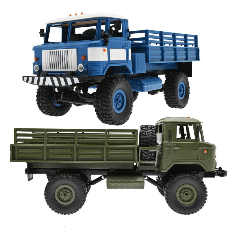 1:16 Full Scale 2.g Rc Car Wpl B-24 Military Truck Gaz-66v Car Toys for Boys Gifts B-24 1 Battery Blue