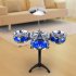 Jazz Drum Set Toy For Kids Musical Instruments Toys Drum Kit With Cymbal Drumsticks Gift For Boys Girls blue