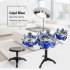 Jazz Drum Set Toy For Kids Musical Instruments Toys Drum Kit With Cymbal Drumsticks Gift For Boys Girls red