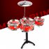 Jazz Drum Set Toy For Kids Musical Instruments Toys Drum Kit With Cymbal Drumsticks Gift For Boys Girls red