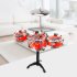 Jazz Drum Set Toy For Kids Musical Instruments Toys Drum Kit With Cymbal Drumsticks Gift For Boys Girls red