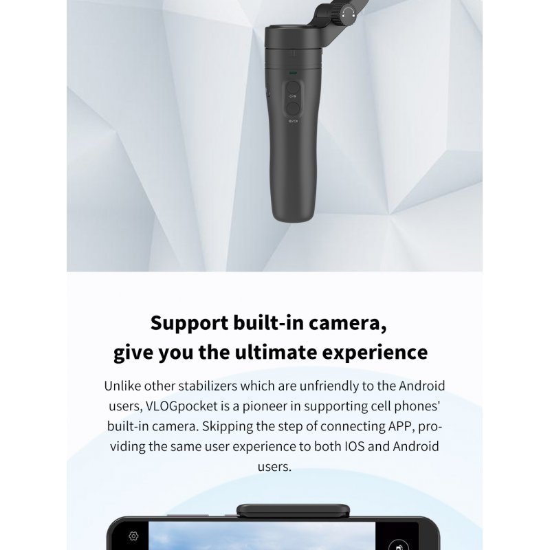 Handheld Vlog Phone Holder MINI 3-Axis Smartphone Gimbal Stabilizer for  Mainstream Mobile Phone 