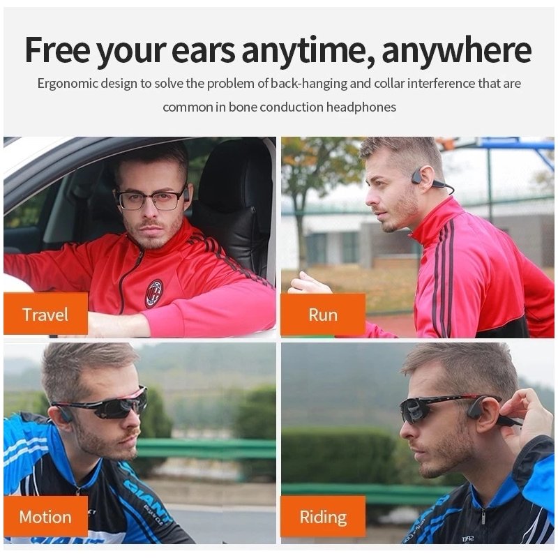 G18 Bone Conduction Headphones Sports Headphones Waterproof Bluetooth Headset 