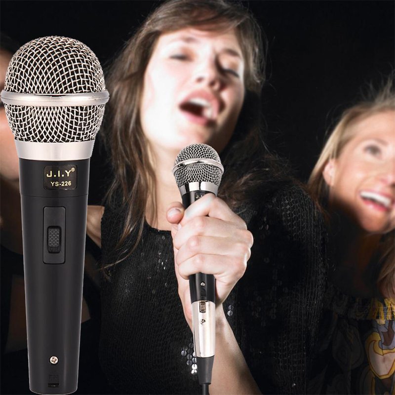 Professional Handheld Wired Dynamic Microphone Clear Voice for Karaoke Vocal Music Performance black_YS-226
