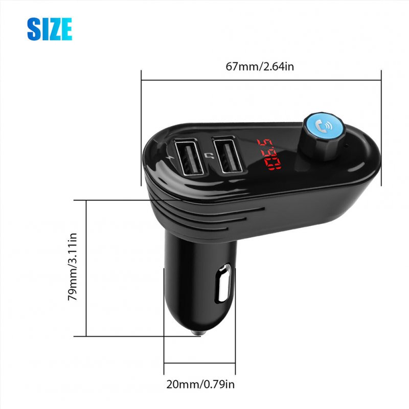 FM Transmitter For Car Wireless Radio Adapter MP3 Player Stereo Music Hands Free Car Kit U Disk Playback 