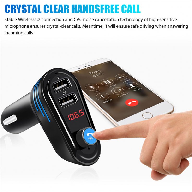 FM Transmitter For Car Wireless Radio Adapter MP3 Player Stereo Music Hands Free Car Kit U Disk Playback 