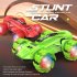 Jjrc 019 2 4g Stunt Drift Remote  Control  Car With Anti collision Guardrails Outdoor High Speed 360 degree Rotation Children Toy Climbing Car green