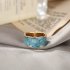 Joint  Ring Alloy acrylic Enamel Drip Glaze Simple Cool Style Open Ring Ring Gray