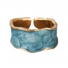 Joint  Ring Alloy acrylic Enamel Drip Glaze Simple Cool Style Open Ring Ring Lake blue