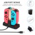 Joy Con Charging Dock 4 in 1 USB Charging Dock Stand LED Indication for Nintend Switch Controller Charger Gamepad black