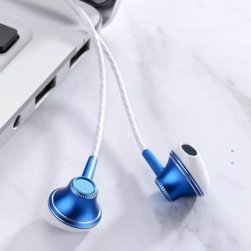 Joyroom E208 Mobile Stereo Handsfree Headphones Metal Earphone Earbuds blue_E208