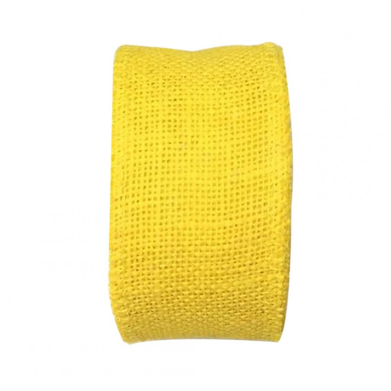Jute Burlap Ribbon Roll for DIY Party Wedding Cake Holiday Craft Decoration 10m yellow_6cm