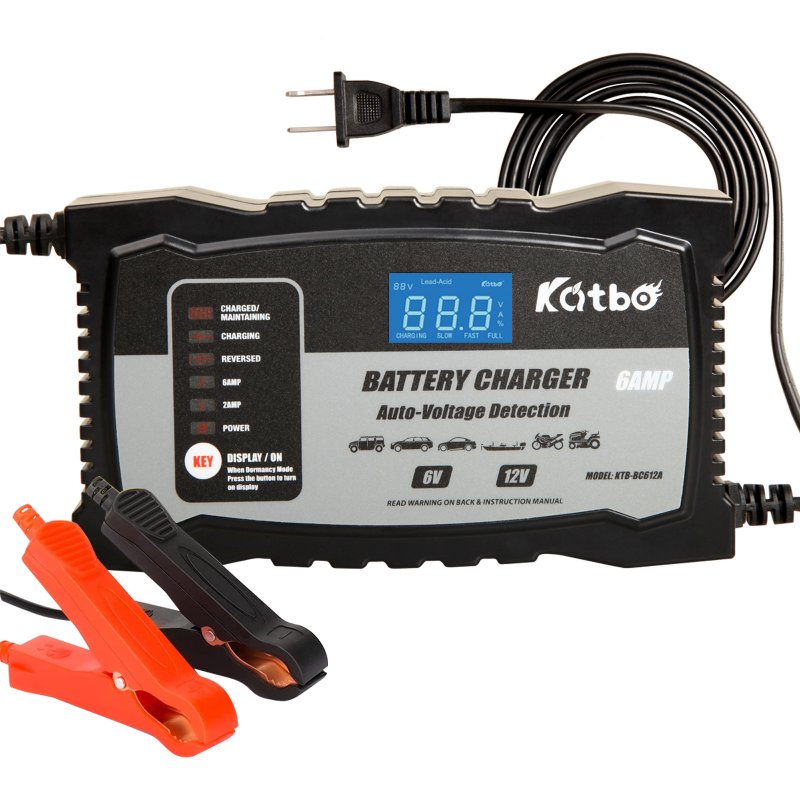 Car Battery Charger 6v12v2a6a Lead-acid Battery Charger Maintainer Intelligent Charging Repair Machine 