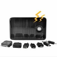 Solar Charger and Battery - Dual Charging Ports for iPod, iPhone, iPad, Samsung, HTC, Sony Ericsson and More (5000mAh)