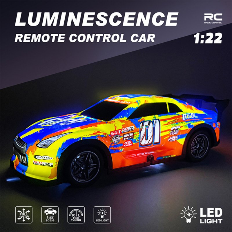 1:22 27HZ Remote Control Racing Car With LED Light 4-Channel Rc Drift Car Model Ornaments Birthday Gifts For Boys (Without Battery) 