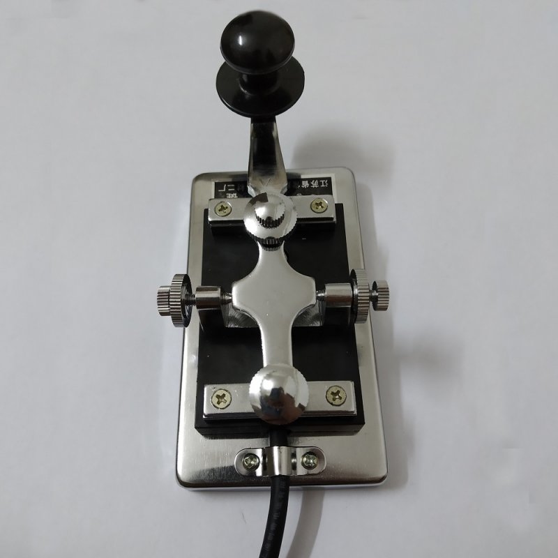 K-4 Hand Key Short Wave Radio Morse Morse Code Cw Telegraph K4 Key Silver