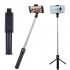 K07 Extendable Tripod with Detachable Wireless Remote and Tripod Stand Selfie Stick black