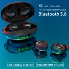 K1 Touch Bluetooth Headset 5 0 Wireless Binaural In ear Earbuds With Power Display Bluetooth Headset Black
