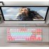 K100 Dual color 87 key Usb Backlit Key Click Office Home Gaming Mechanical Keyboard Pink white