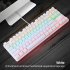 K100 Dual color 87 key Usb Backlit Key Click Office Home Gaming Mechanical Keyboard Pink white