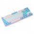 K100 Portable Gaming Keyboard with Color Backlit Keyboard 87 Keys Ultra Silence Keyboard for Laptop PC Computer Blue White