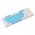 K100 Portable Gaming Keyboard with Color Backlit Keyboard 87 Keys Ultra Silence Keyboard for Laptop PC Computer White Blue