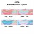 K100 Portable Gaming Keyboard with Color Backlit Keyboard 87 Keys Ultra Silence Keyboard for Laptop PC Computer White Blue