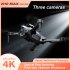 K10max RC Drone with 3 Cameras 4k Optical Flow Localization 4 Way Obstacle Avoidance Quadcopter Black 3 Batteries