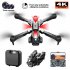 K10max RC Drone with 3 Cameras 4k Optical Flow Localization 4 Way Obstacle Avoidance Quadcopter Black 3 Batteries