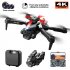 K10max RC Drone with 3 Cameras 4k Optical Flow Localization 4 Way Obstacle Avoidance Quadcopter Black 3 Batteries