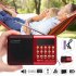 K11 FM Rechargeable Mini Portable Radio Handheld Digital FM USB TF MP3 Player Speaker Black red without battery