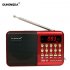 K11 FM Rechargeable Mini Portable Radio Handheld Digital FM USB TF MP3 Player Speaker Black red without battery