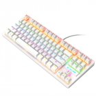K2 87-key Computer Keyboard Waterproof Wired Gaming Mechanical Keyboard white