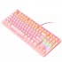 K2 87 key Computer Keyboard Waterproof Wired Gaming Mechanical Keyboard Pink