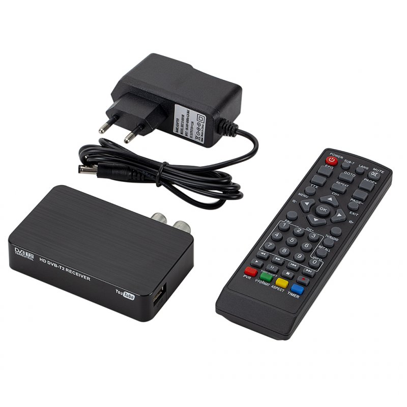K2 DVB-T / T2 TV Receiver 3D Digital Video Terrestrial MPEG4 PVR HD 1080P Set-Top Box TV Box black
