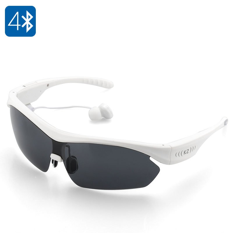 K2 Polarized Bluetooth Sunglasses (White)