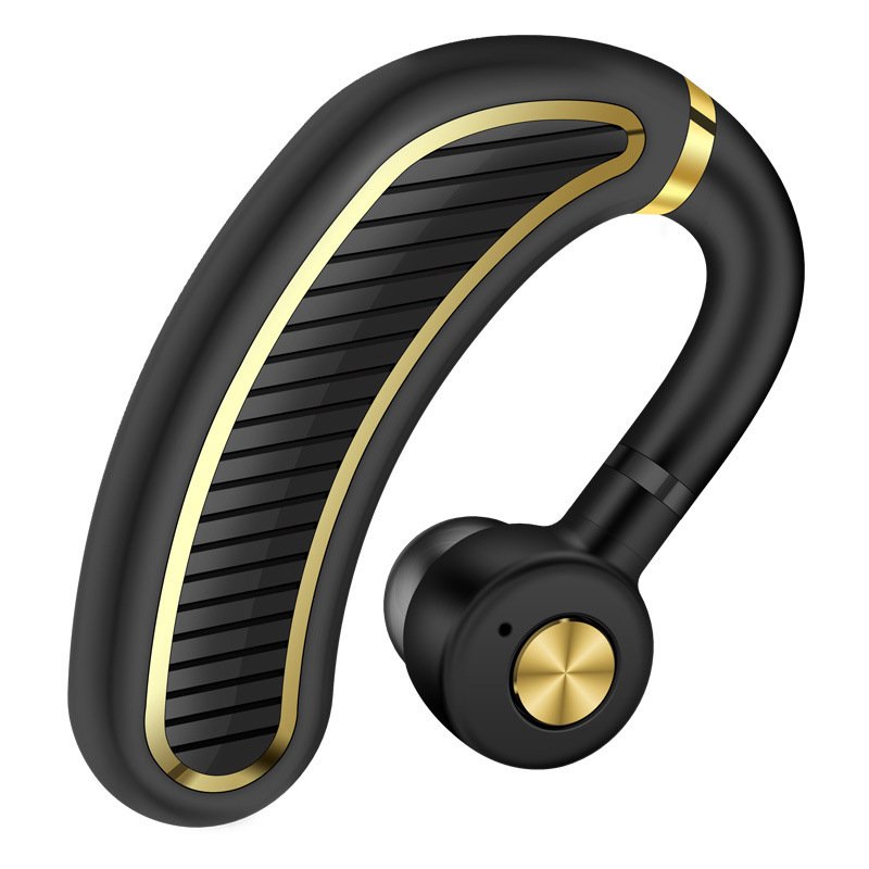 K21 Business Bluetooth  5.0  Headset Hanging Ear Type Long Standby Noise Cancelling No-Delay Sports Wireless Earphone Black Gold