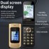 K21 GSM 2G Flip Phone Dual Screen 2 6 inch Large Speaker Volume Fonts Elderly Mobile Phone 1100mah Battery Black