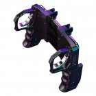 K21 PUGB Helper 4 Finger Linkage Game Handle Peace Elite Fast Shooting Button Controller for PUBG Rules of Survival Game Trigger Joystick Gamepad for iOS Android Phone  K21 black
