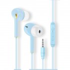 K23 Macaron Color In-ear Wired Phone Headset With Mic 3.5mm Universal Wire-control Earphone Earbuds (k23) blue