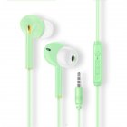 K23 Macaron Color In-ear Wired Phone Headset With Mic 3.5mm Universal Wire-control Earphone Earbuds (k23) green