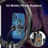 K4 Mobile Phone Cooler Radiator Semiconductor Dual Cooling Temperature Display Fan Radiator Silver
