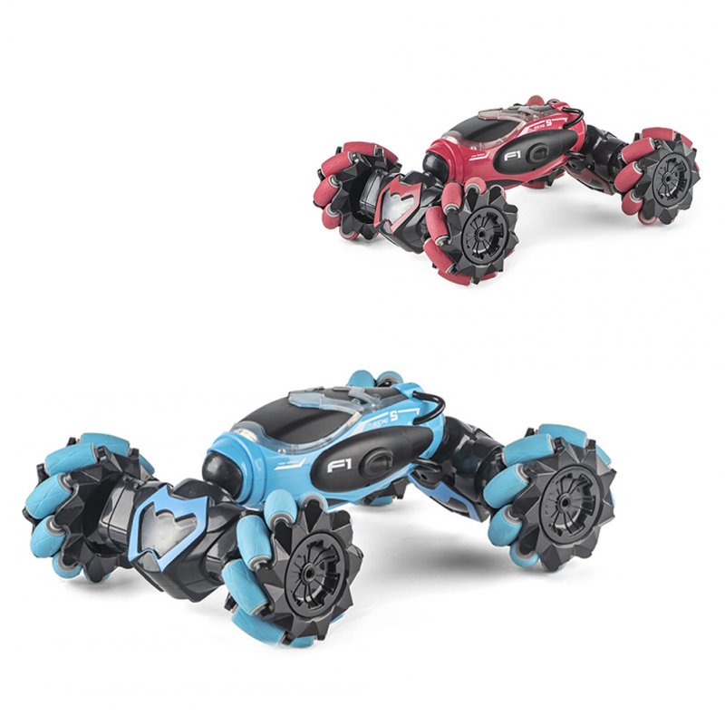 2.4g RC Car Twist Stunt Car Gesture Sensor Voice Control Drift Vehicle Toys with Light Music Single Control Blue