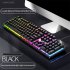 K500 104 Keys Gaming Keyboard Wired Color blocking Backlight Mechanical Feel Desktop Computer Keyboard For Desktop Laptop black mixed light