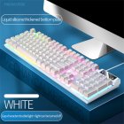 K500 104 Keys Gaming Keyboard Wired Color-blocking Backlight Mechanical Feel Desktop Computer Keyboard For Desktop Laptop white mixed light