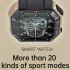 K55 Men Smart Watch 1 85 Inch Screen Bluetooth Call 350mah Battery Ip68 Waterproof Black