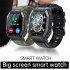 K55 Men Smart Watch 1 85 Inch Screen Bluetooth Call 350mah Battery Ip68 Waterproof Black