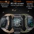 K55 Men Smart Watch 1 85 Inch Screen Bluetooth Call 350mah Battery Ip68 Waterproof Khaki